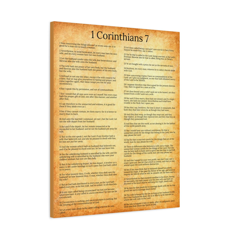 Scripture Walls 1 Corinthians 7 Marriage Chapter Gold Print Ready to Hang